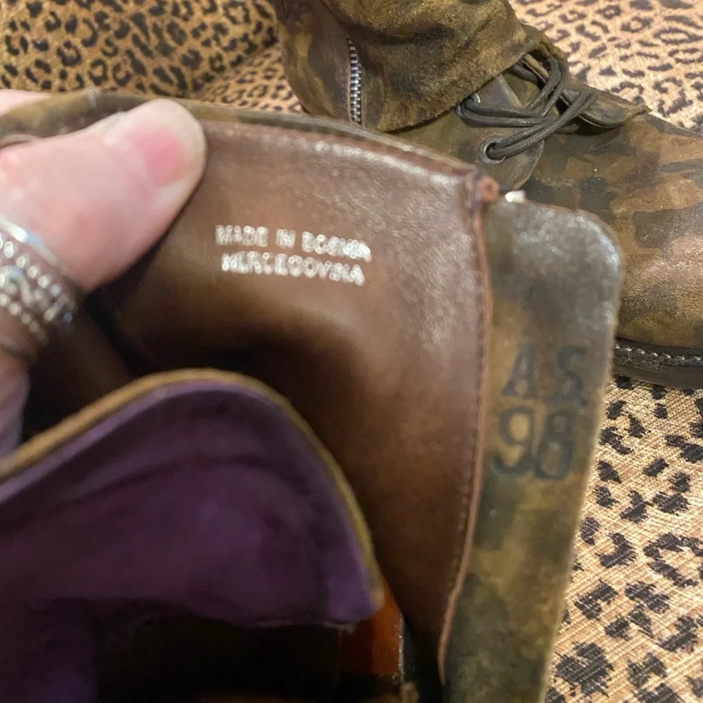 AS98 Camouflage Leather Ankle Boots - Picture 9 of 10